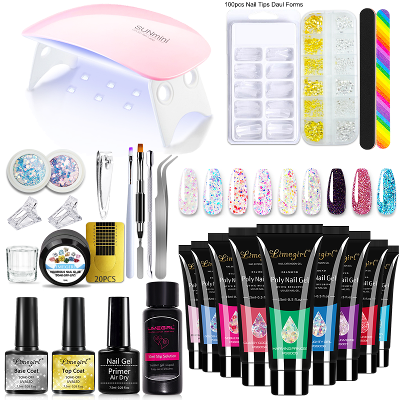 Polygel Nail Kit - LIMEGIRL Poly Nail Gel Set With