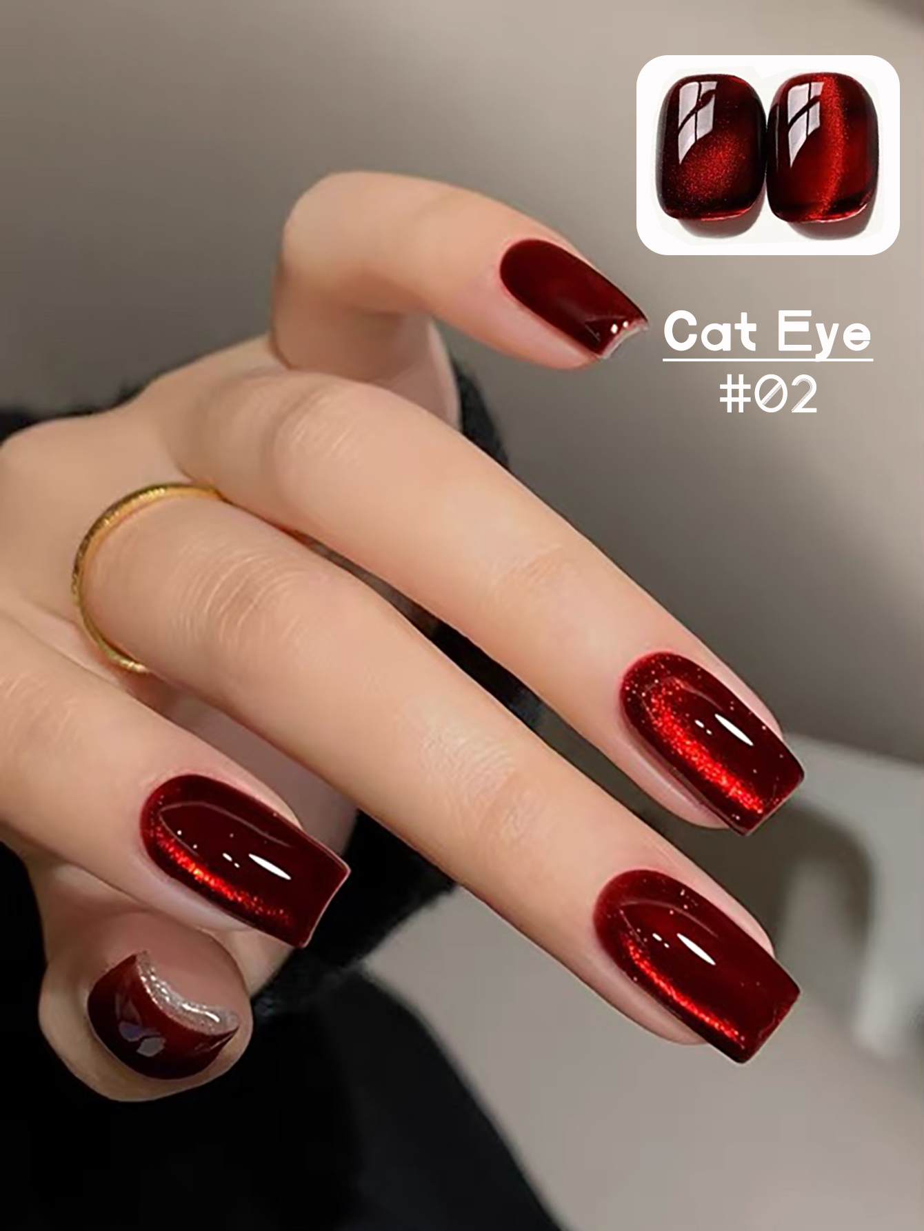 1-12pcs TC Cherry Wine Red Tra - Nail Art Red Wine Cat Eye avis et prix