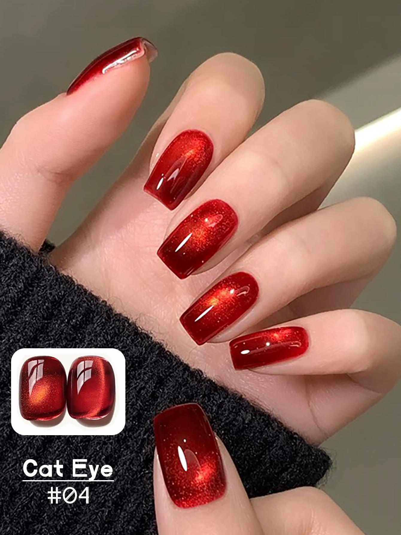 1-12pcs TC Cherry Wine Red Tra - Nail Art Red Wine Cat Eye avis et prix