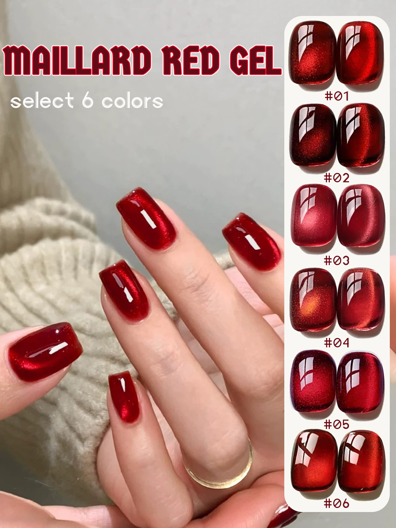 1-12pcs TC Cherry Wine Red Tra - Nail Art Red Wine Cat Eye avis et prix