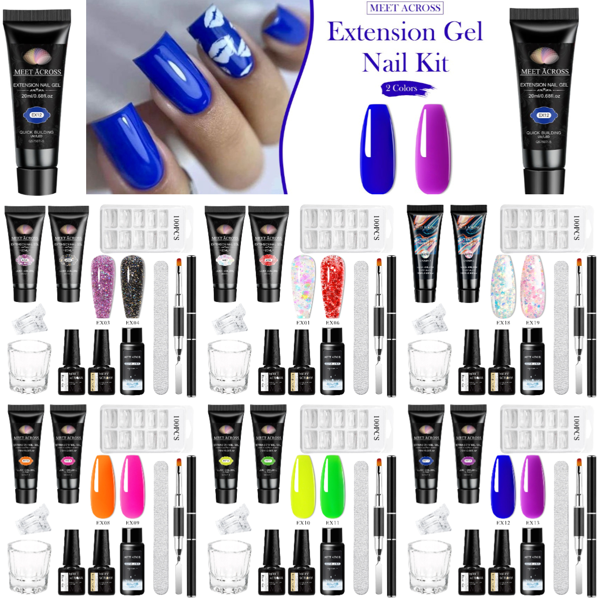 10PCS/SET Extension Nail Gel P - Polygel Nail Kit avis et prix