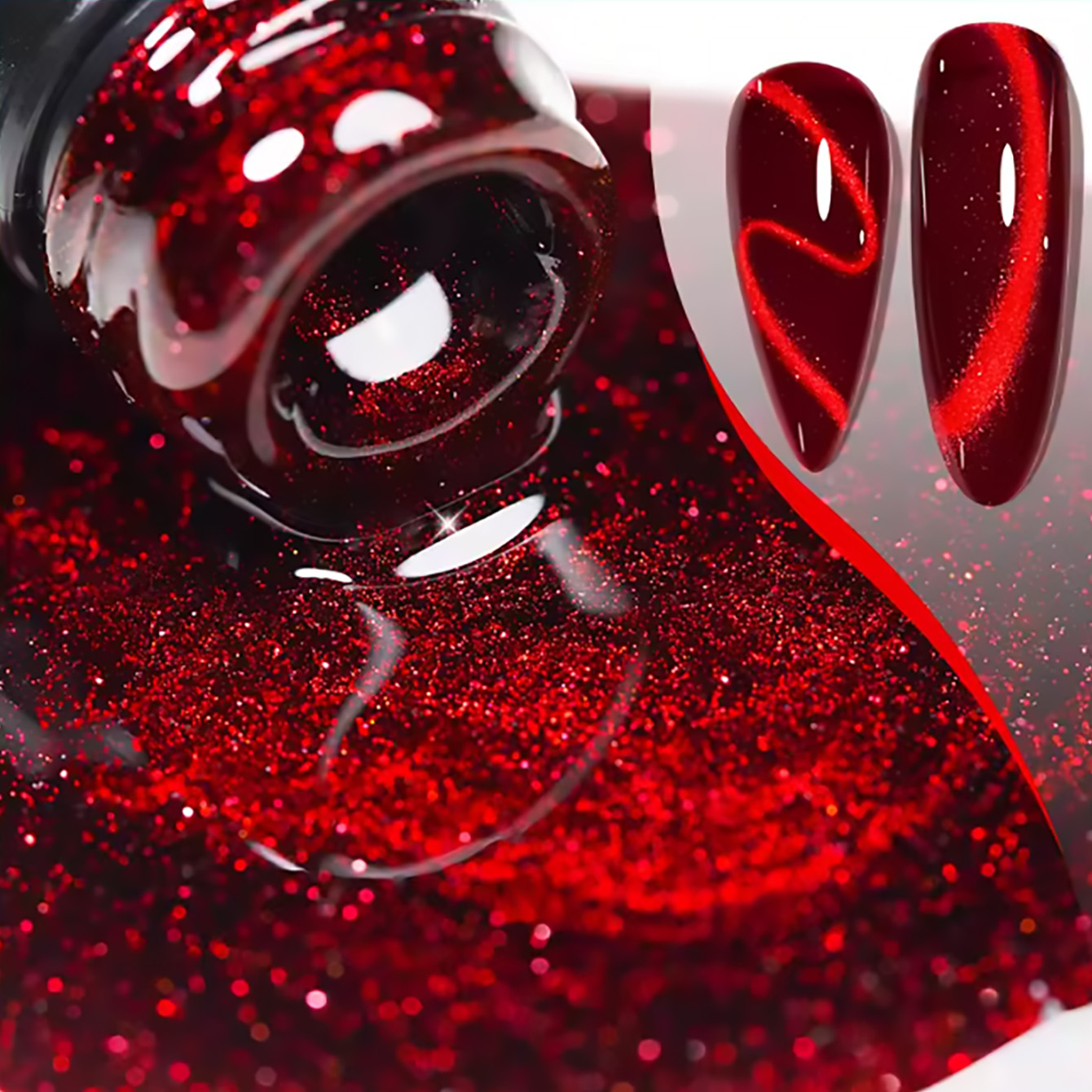 SHAKA 1pcs Red Transparent Cat - Nail Art Red Wine Cat Eye avis et prix
