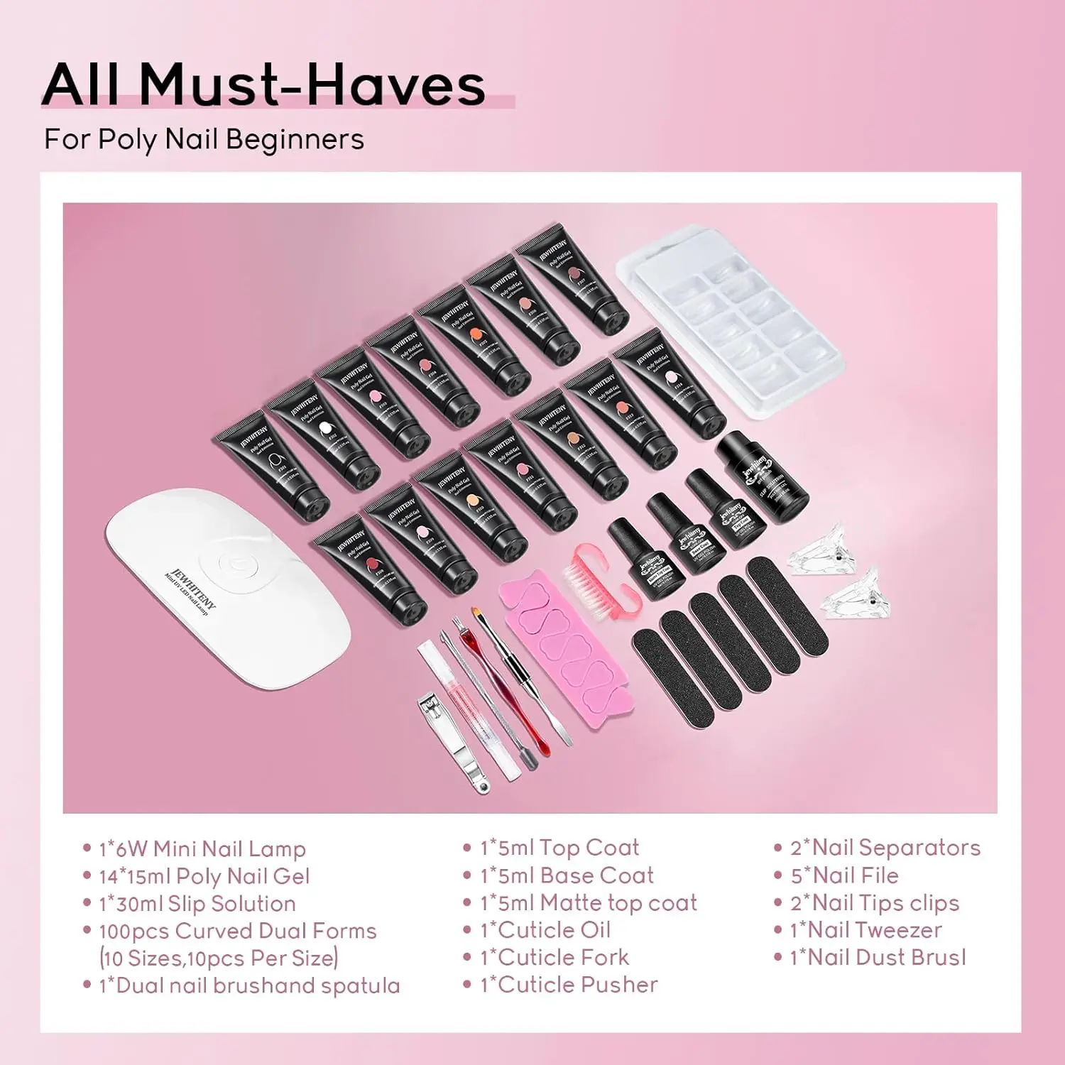 JEWHITENY Poly Extension Gel N - Polygel Nail Kit avis et prix