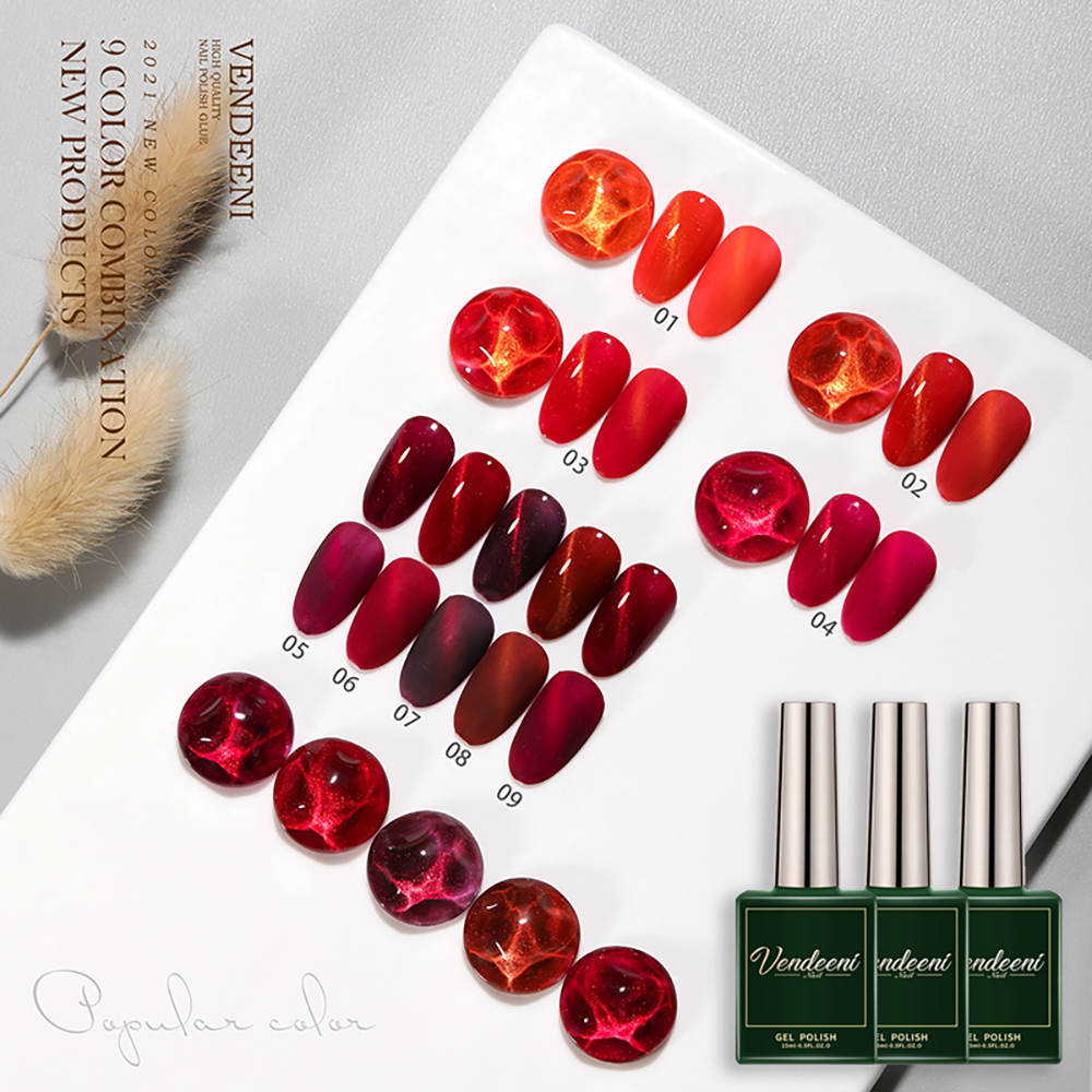Vendeeni 9 Colors Red Series C - Nail Art Red Wine Cat Eye avis et prix