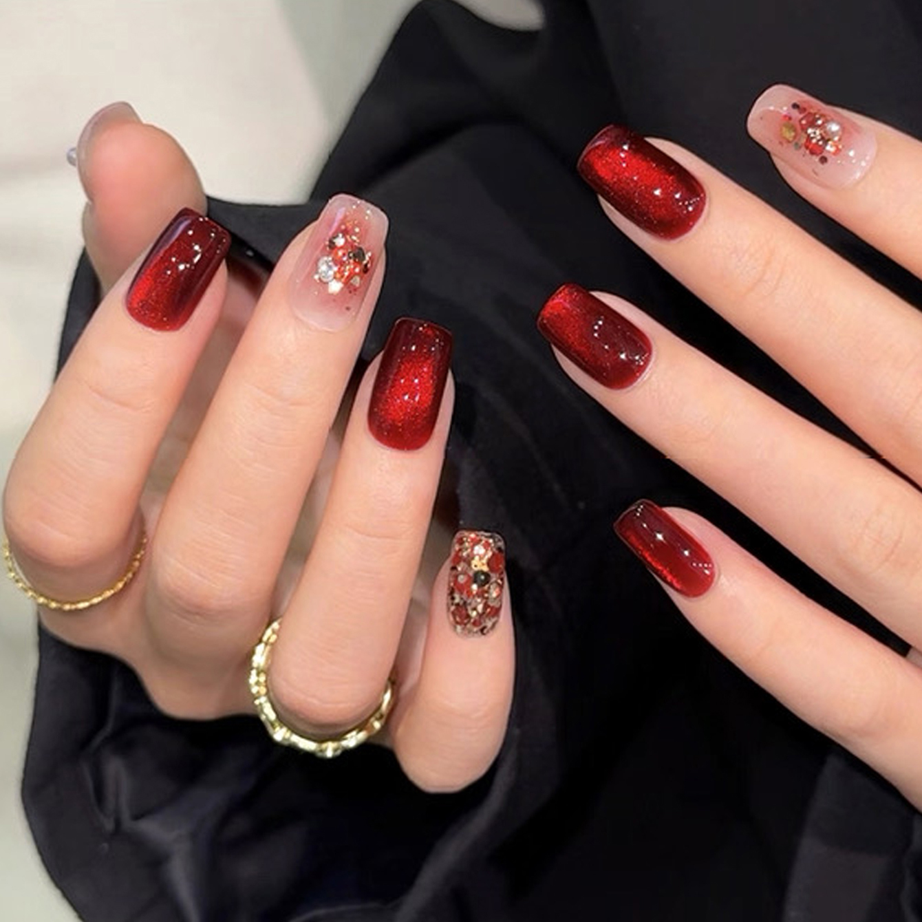 1pcs TC Flash Cherry Wine Red  - Nail Art Red Wine Cat Eye avis et prix