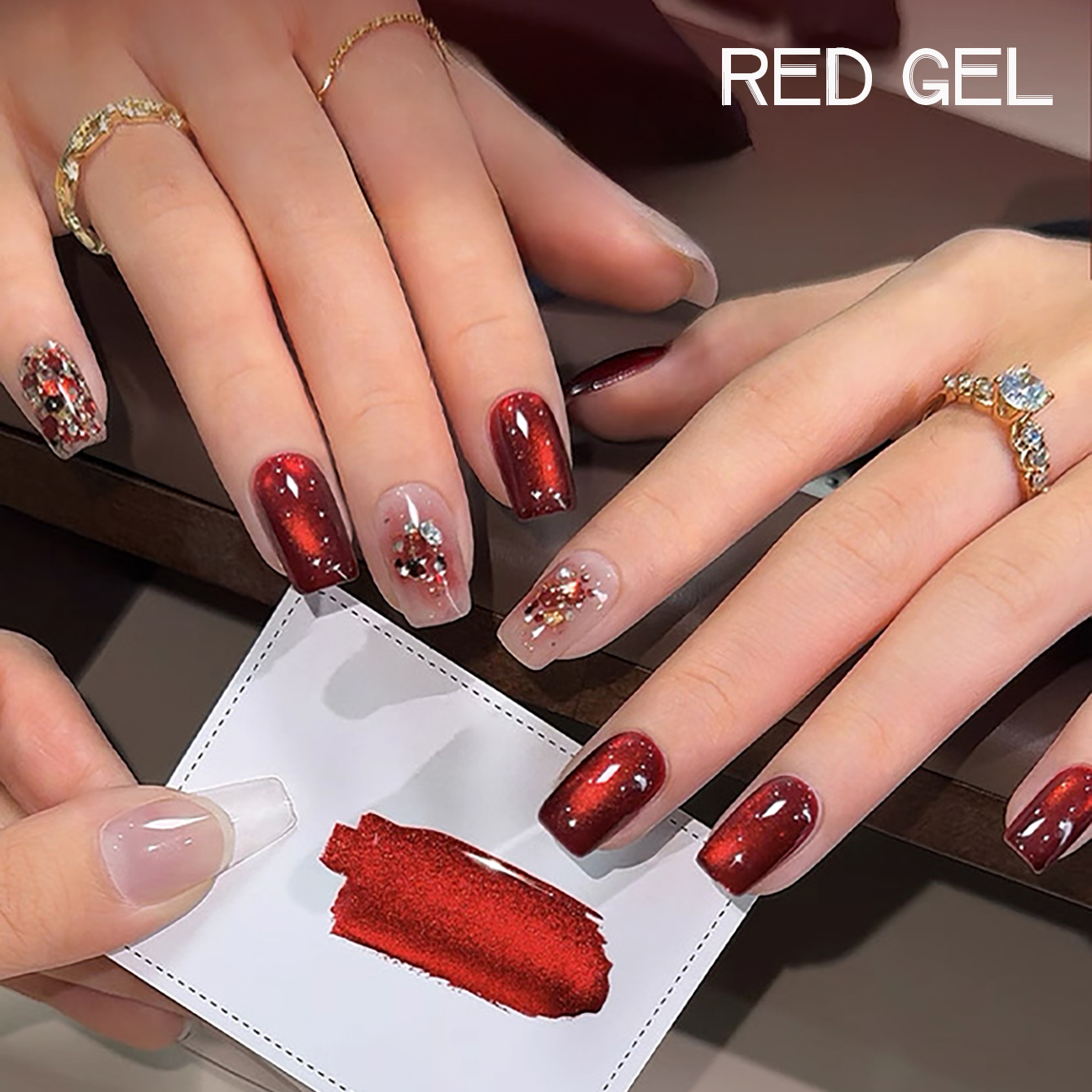 1pcs TC Flash Cherry Wine Red  - Nail Art Red Wine Cat Eye avis et prix