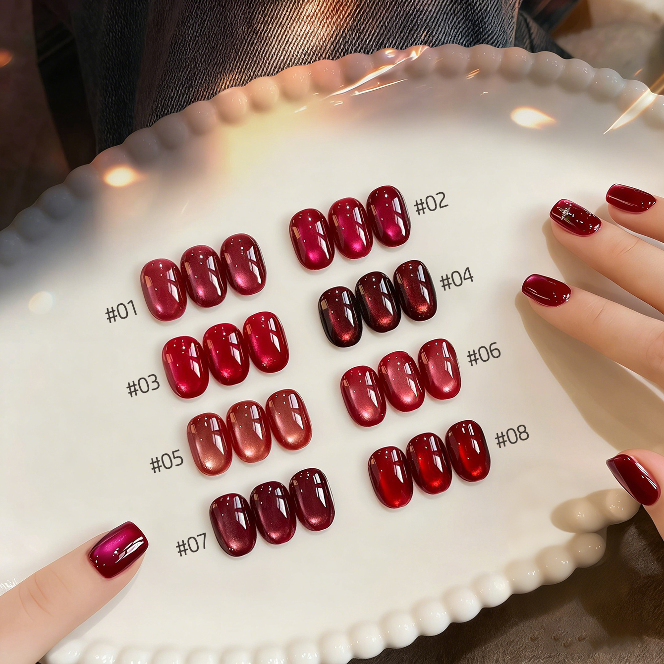 MIANEL 10ML New Year Lucky Red - Nail Art Red Wine Cat Eye avis et prix