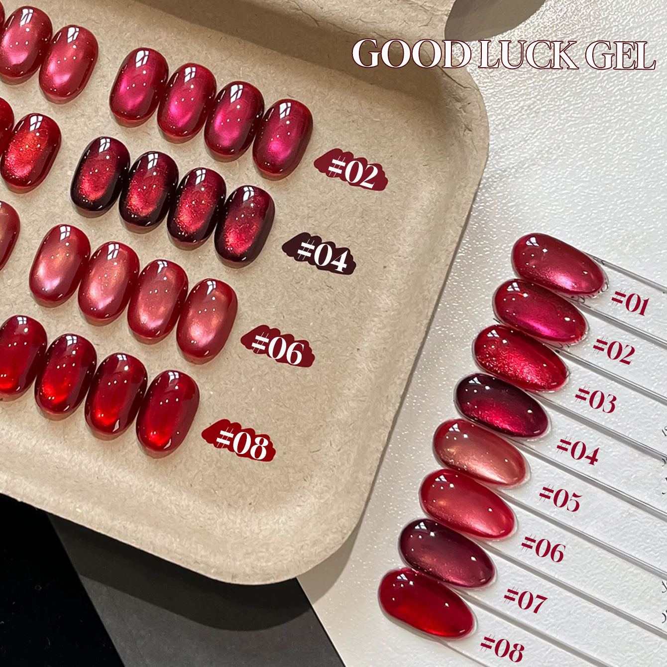 1pcs PSK New Year Fortune Red  - Nail Art Red Wine Cat Eye avis et prix