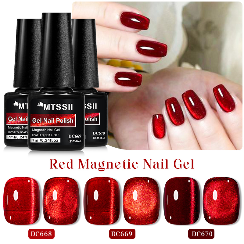 Mtssii 7ML Wine Red Cat Magnet - Nail Art Red Wine Cat Eye avis et prix