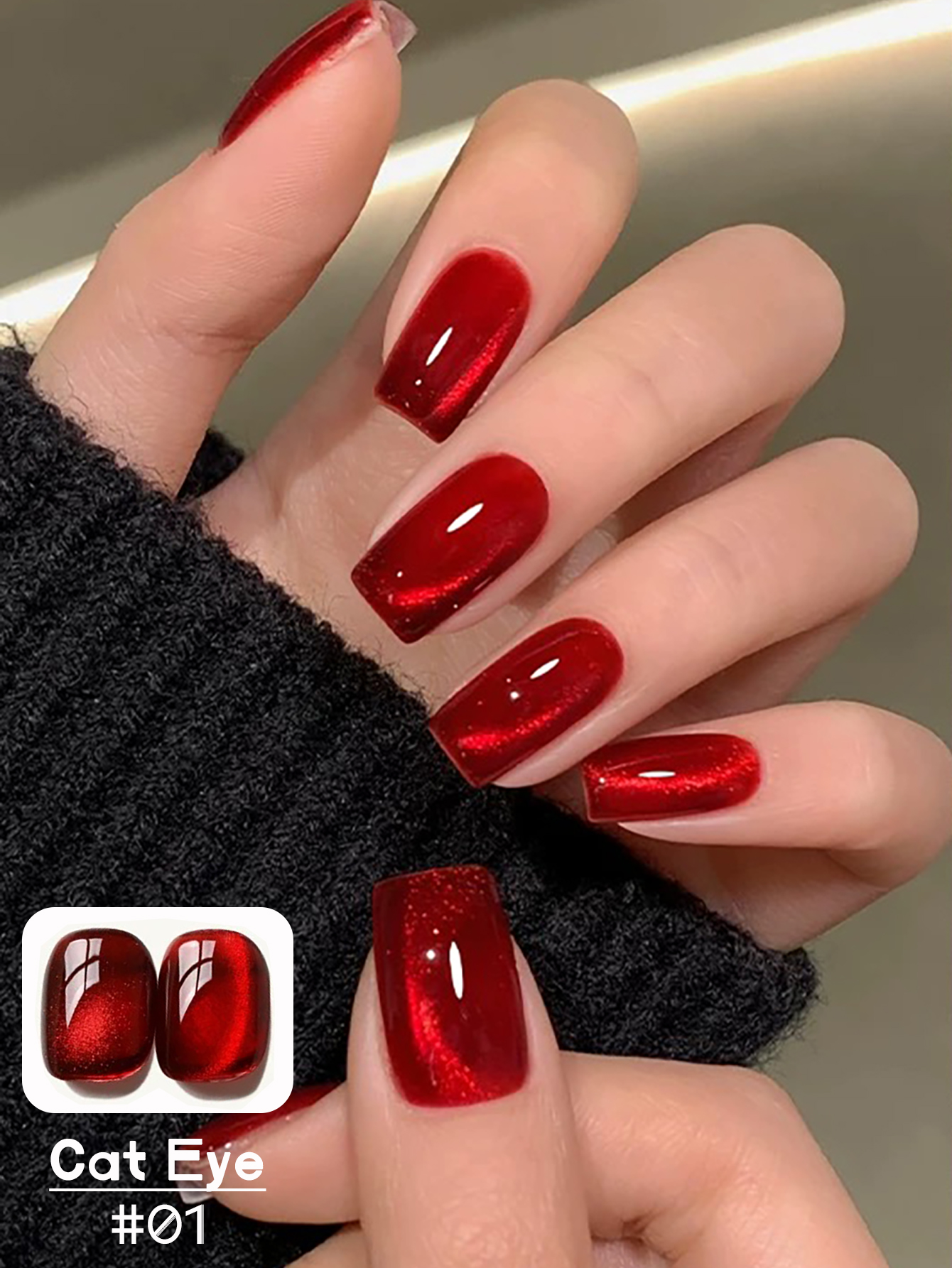 1-6Pcs TC 10ML Red Transparent - Nail Art Red Wine Cat Eye avis et prix