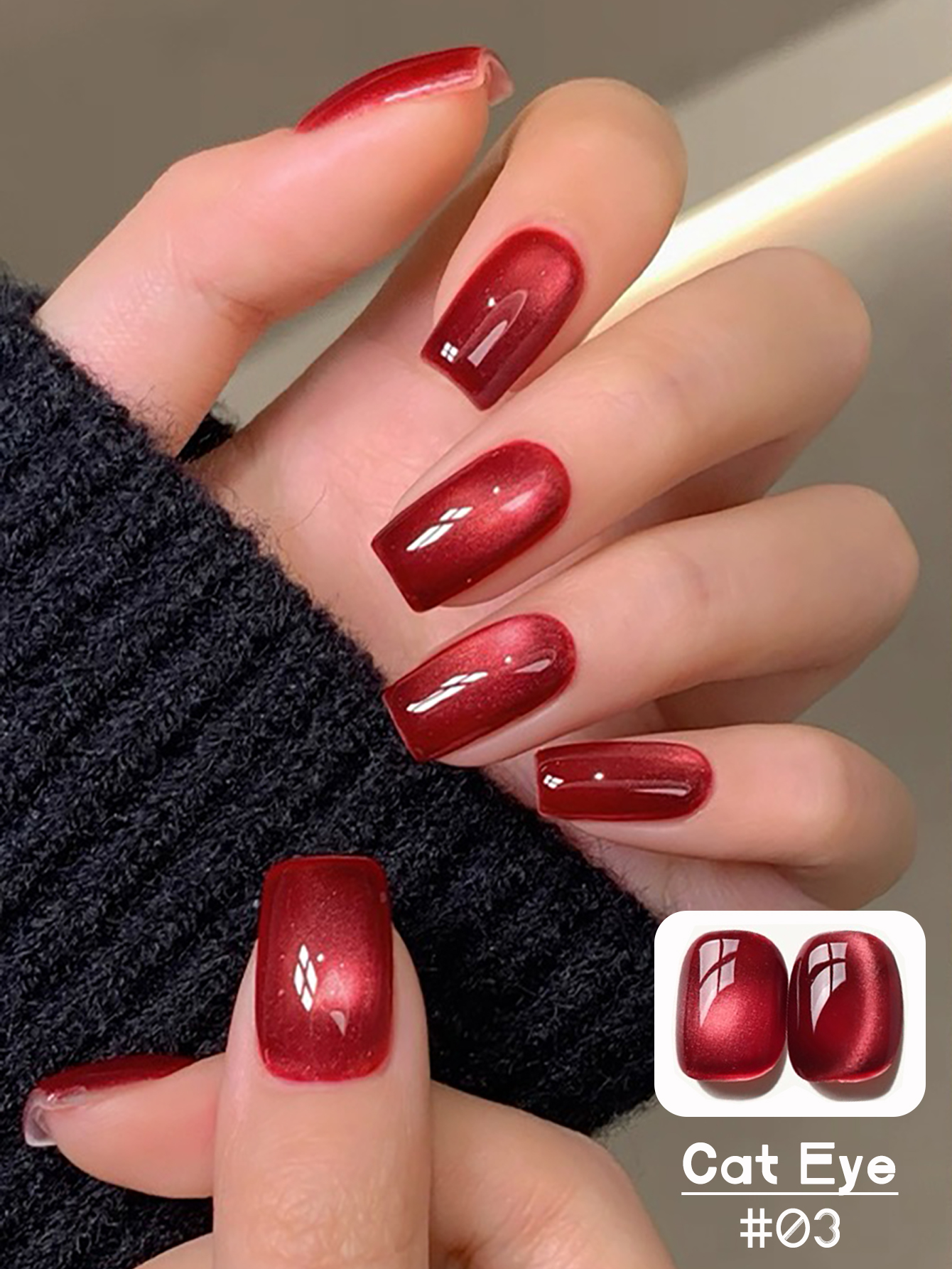 1-6Pcs TC 10ML Red Transparent - Nail Art Red Wine Cat Eye avis et prix