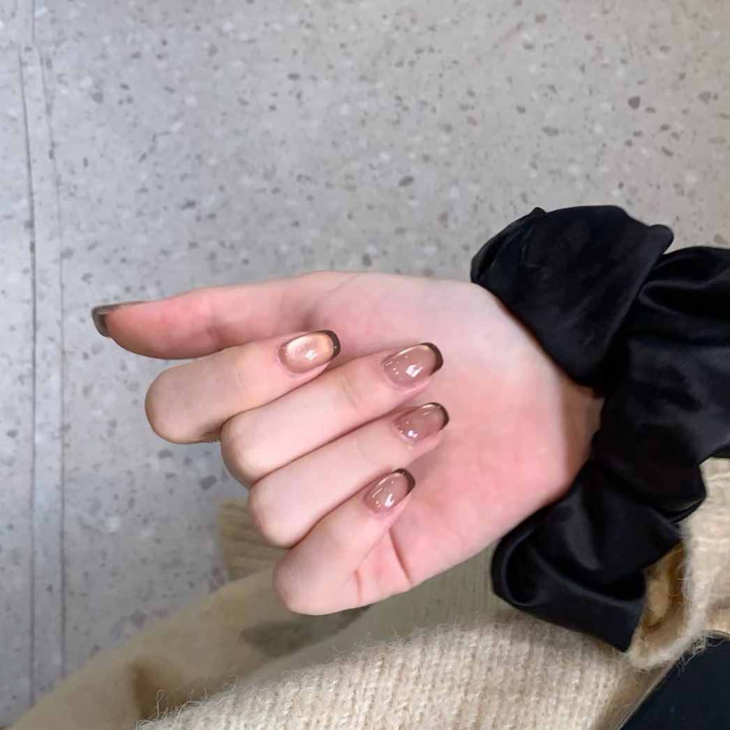 10pcs Short French Press on Na - Nail Art Red Wine Cat Eye avis et prix