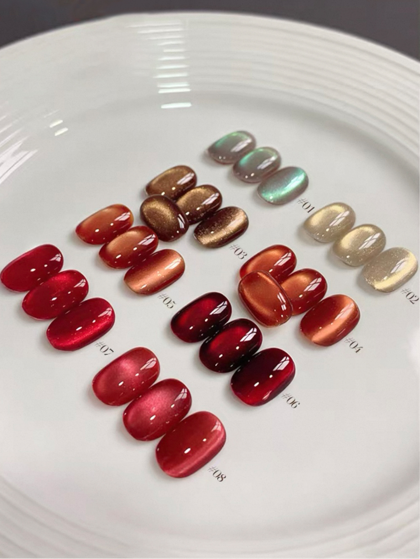 1/8PCS2026 Nail Art Women's Ki - Nail Art Red Wine Cat Eye avis et prix