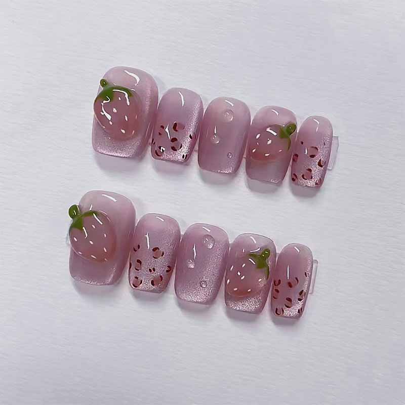 10 Pcs Women Wine Red Handmade - Nail Art Red Wine Cat Eye avis et prix