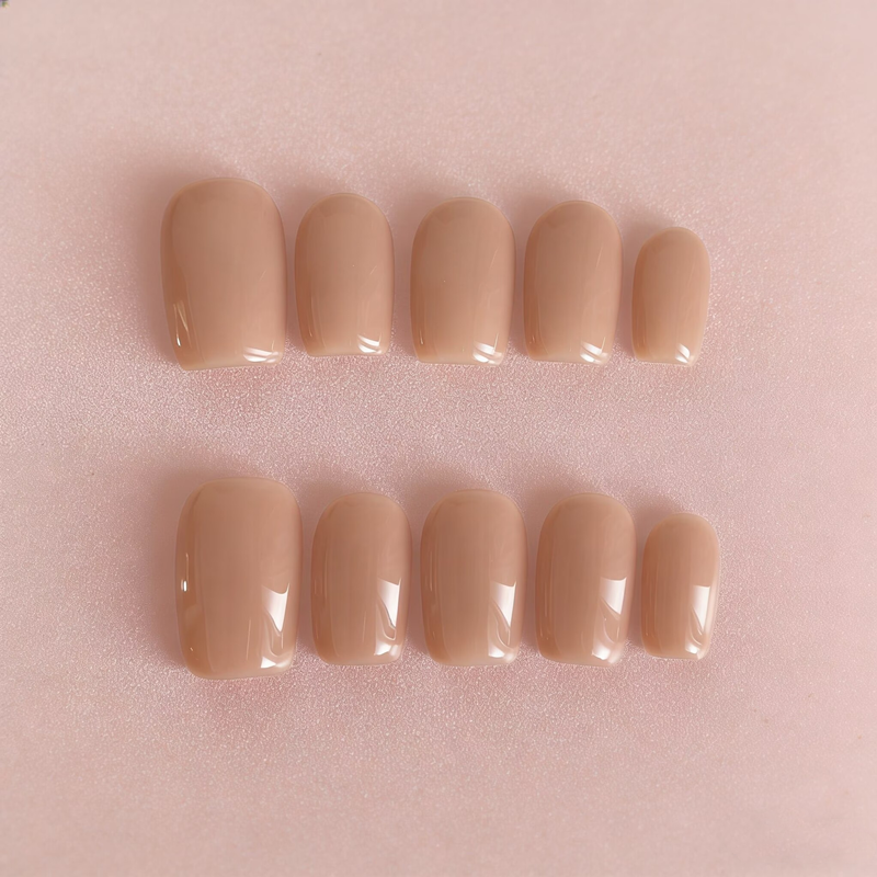10PCS Nude Milk Tea Press on N - Nail Art Xs avis et prix