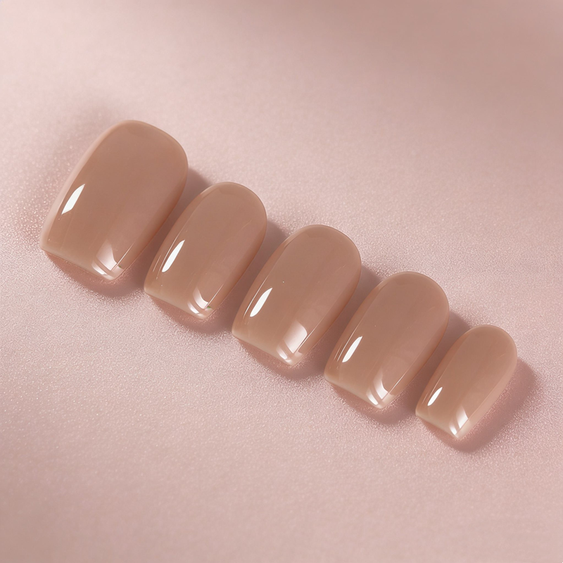 10PCS Nude Milk Tea Press on N - Nail Art Xs avis et prix