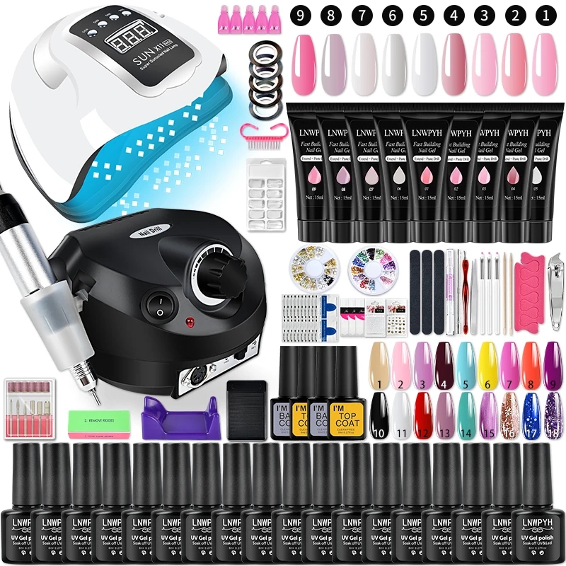 Gel Nail Polish Set Poly Nail  - Polygel Nail Kit avis et prix