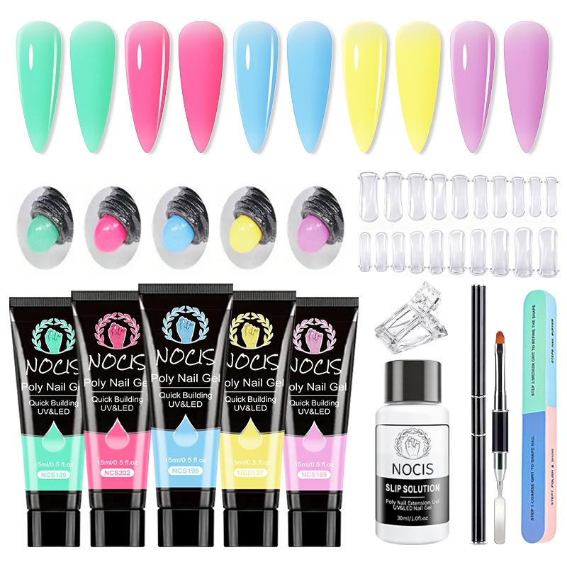 NOCIS Poly Nail Gel Kit-5 Colo - Polygel Nail Kit avis et prix