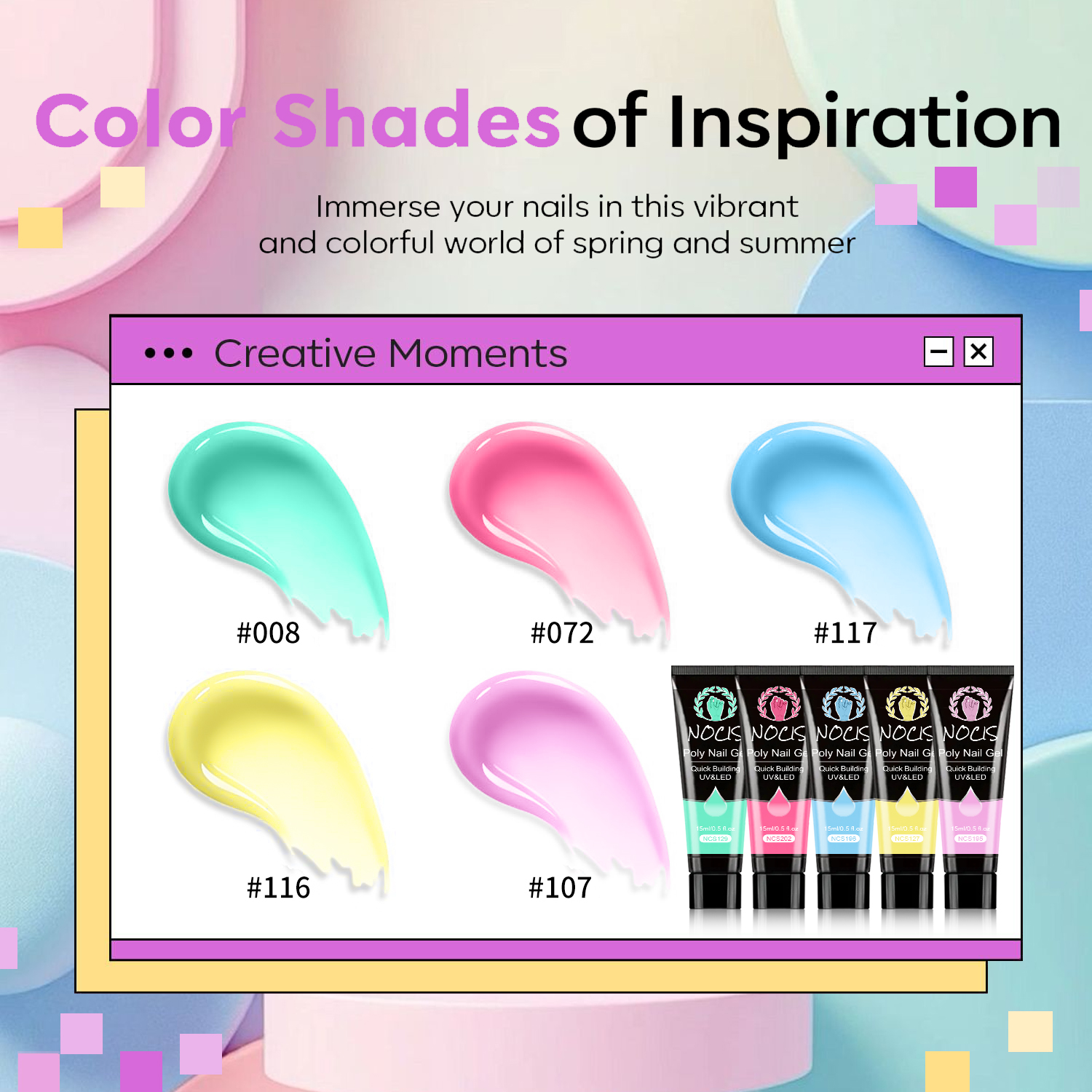 NOCIS Poly Nail Gel Kit-5 Colo - Polygel Nail Kit avis et prix