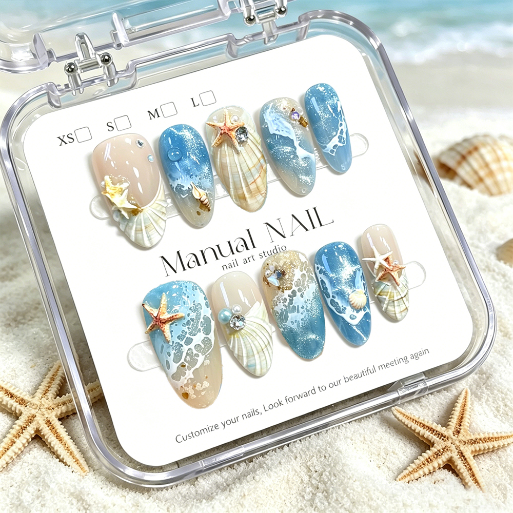 10pcs Ocean Wave Beach Press O - Nail Art Xs avis et prix
