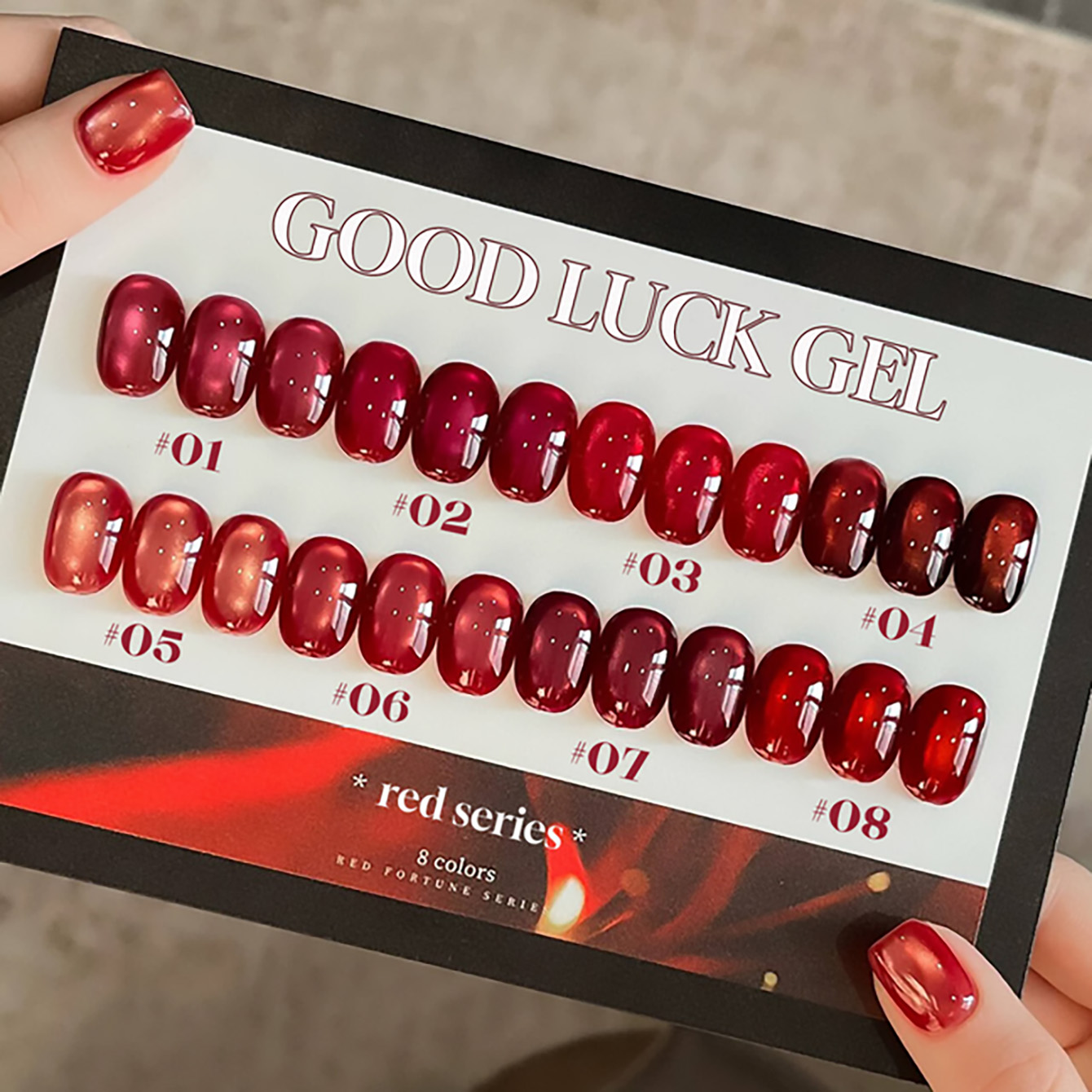 1pcs PSK 2026 New Year Fortune - Nail Art Red Wine Cat Eye avis et prix