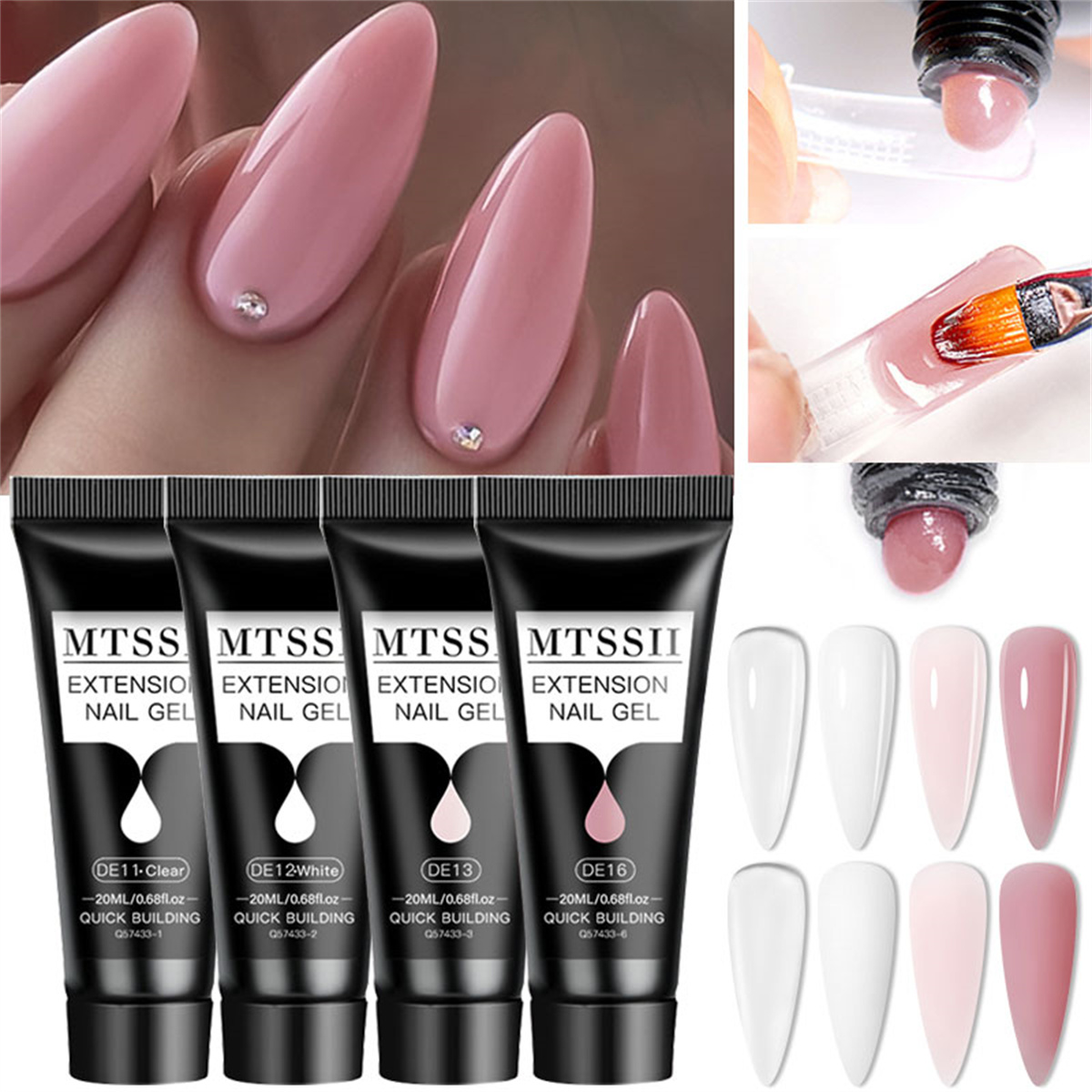 4/6/8PCS 20ml Poly Nail Extens - Polygel Nail Kit avis et prix
