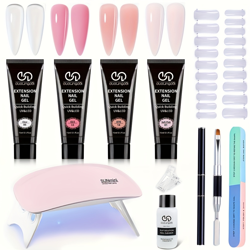 Poly for Nail Gel Kit, 4pcs Cl - Polygel Nail Kit avis et prix