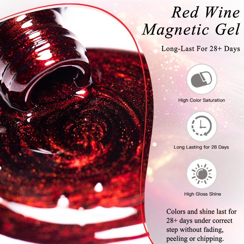 MSRUIOO 8ml Wine Red Rose Red  - Nail Art Red Wine Cat Eye avis et prix